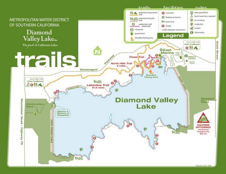 Diamond Valley Lake Trail Map