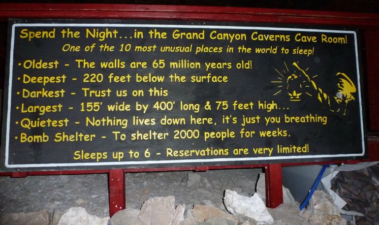 Grand Canyon Caverns Sign