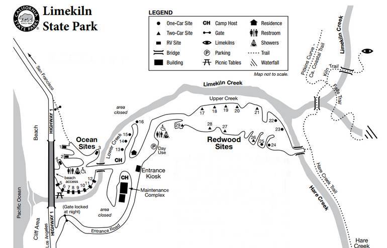Limekiln State Park Campground Map