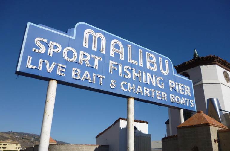 Malibu Beach Pier Sign