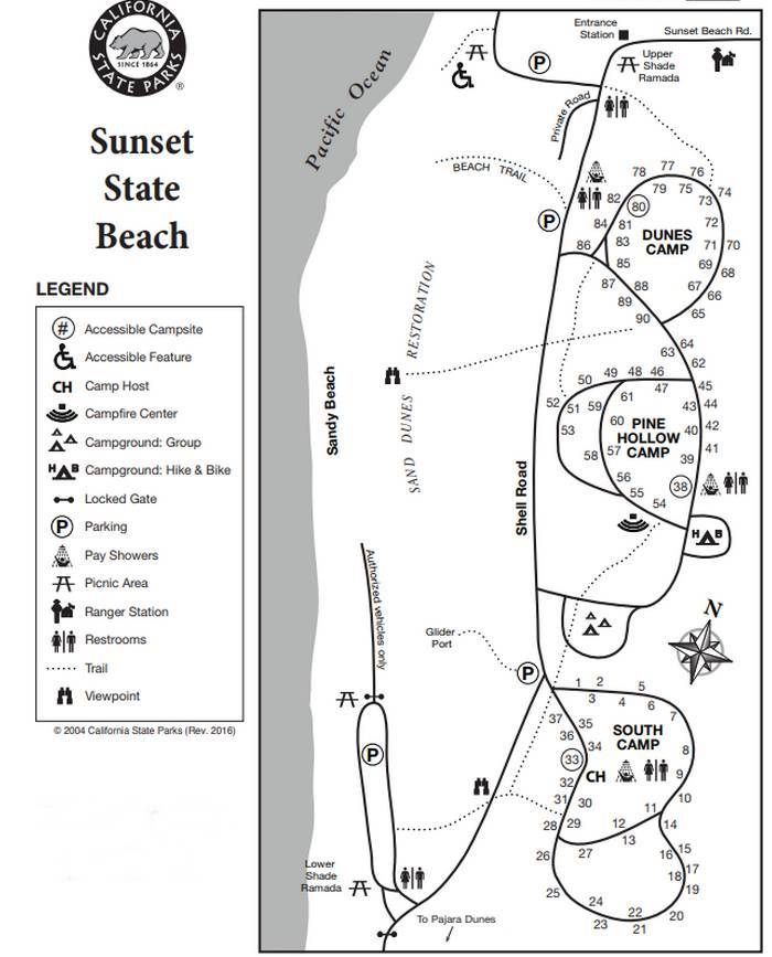 Sunset State Beach Campground Map